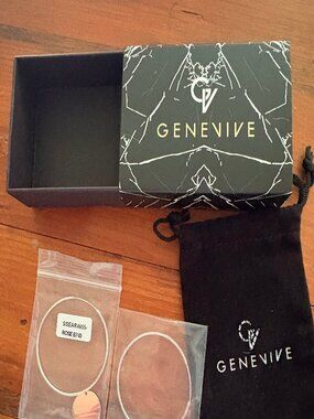 GENEVIVE ARIANNA Sterling Silver Round Rose Gold Pltd Dangle Hoop Earrings -NWT